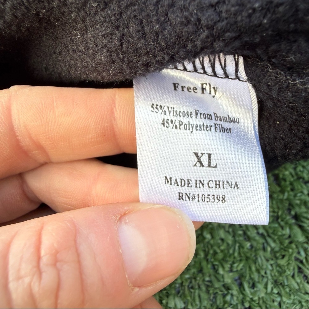 Free Fly Black Quarter-Zip Fleece Pullover, size XL - Picture 4 of 6